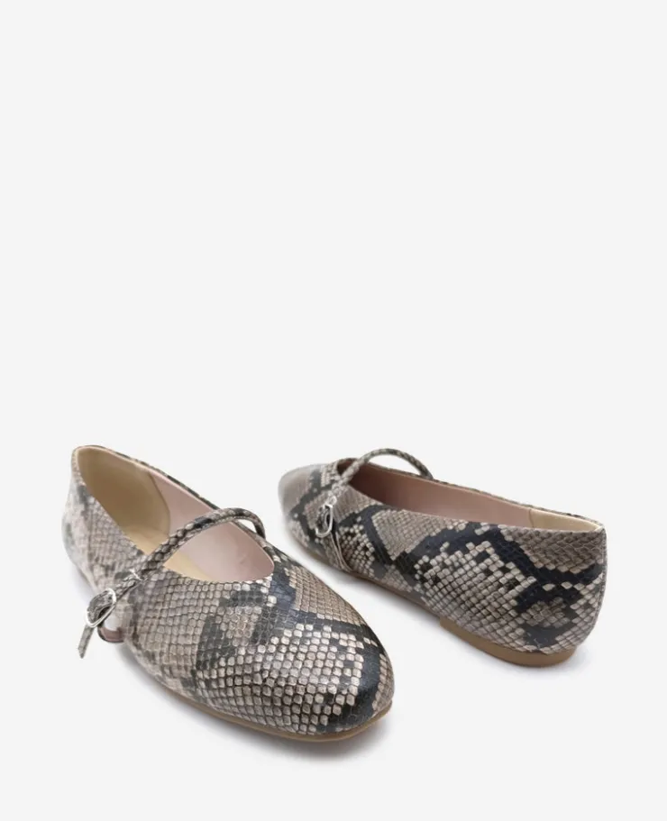 Magnolia Snakeskin Leather Ballet Flat>Kenneth Cole Outlet