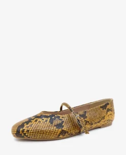 Magnolia Snakeskin Leather Ballet Flat><noscript><img width=