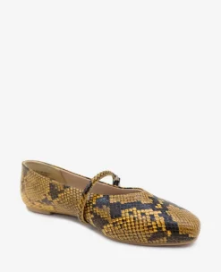 Magnolia Snakeskin Leather Ballet Flat><noscript><img width=