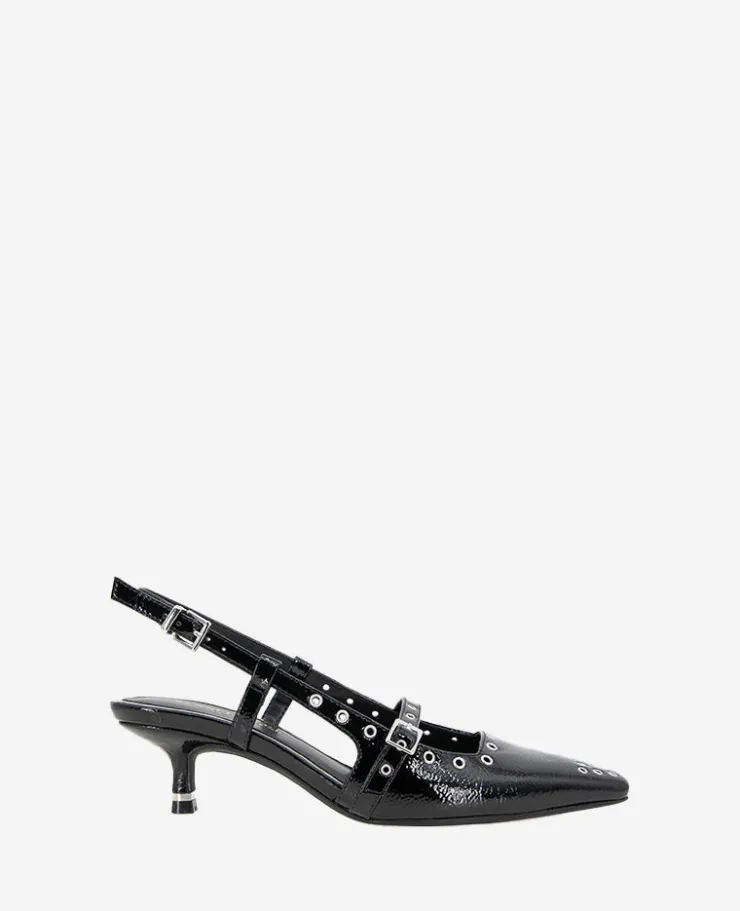 Martha Patent Eyelet Slingback Kitten Heel>Kenneth Cole Outlet