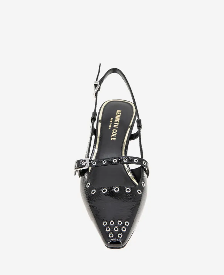 Martha Patent Eyelet Slingback Kitten Heel>Kenneth Cole Outlet