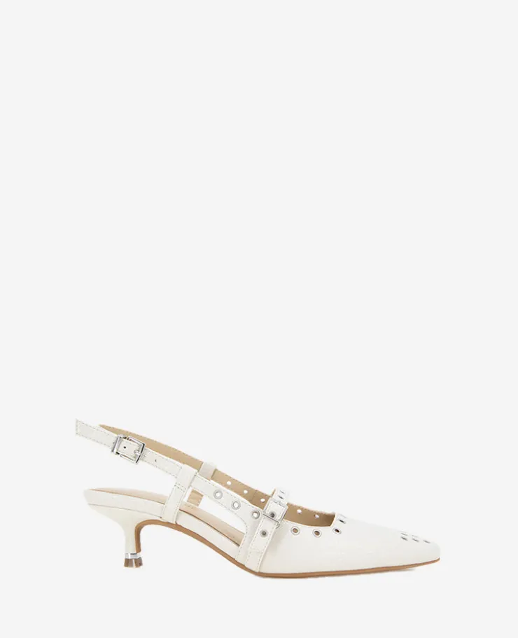 Martha Patent Eyelet Slingback Kitten Heel>Kenneth Cole Outlet