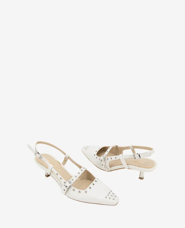 Martha Patent Eyelet Slingback Kitten Heel>Kenneth Cole Outlet
