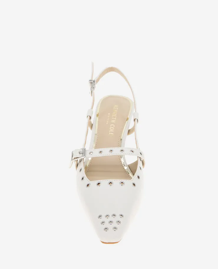 Martha Patent Eyelet Slingback Kitten Heel>Kenneth Cole Outlet