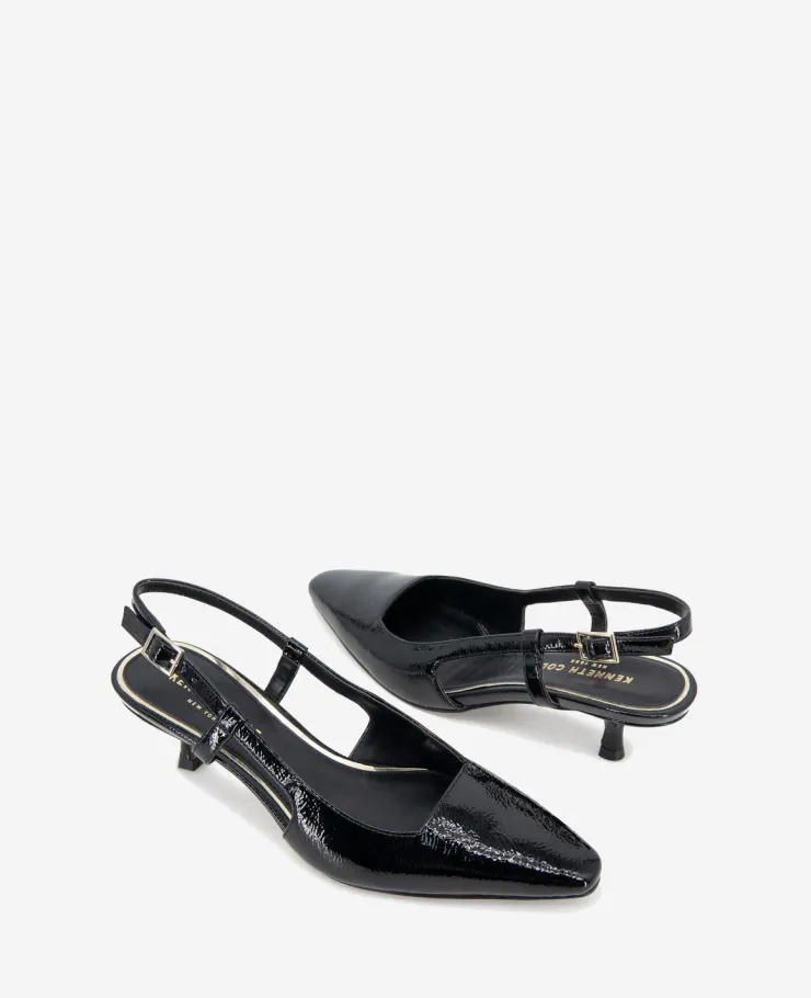 Martha Patent Slingback Kitten Heel>Kenneth Cole Discount