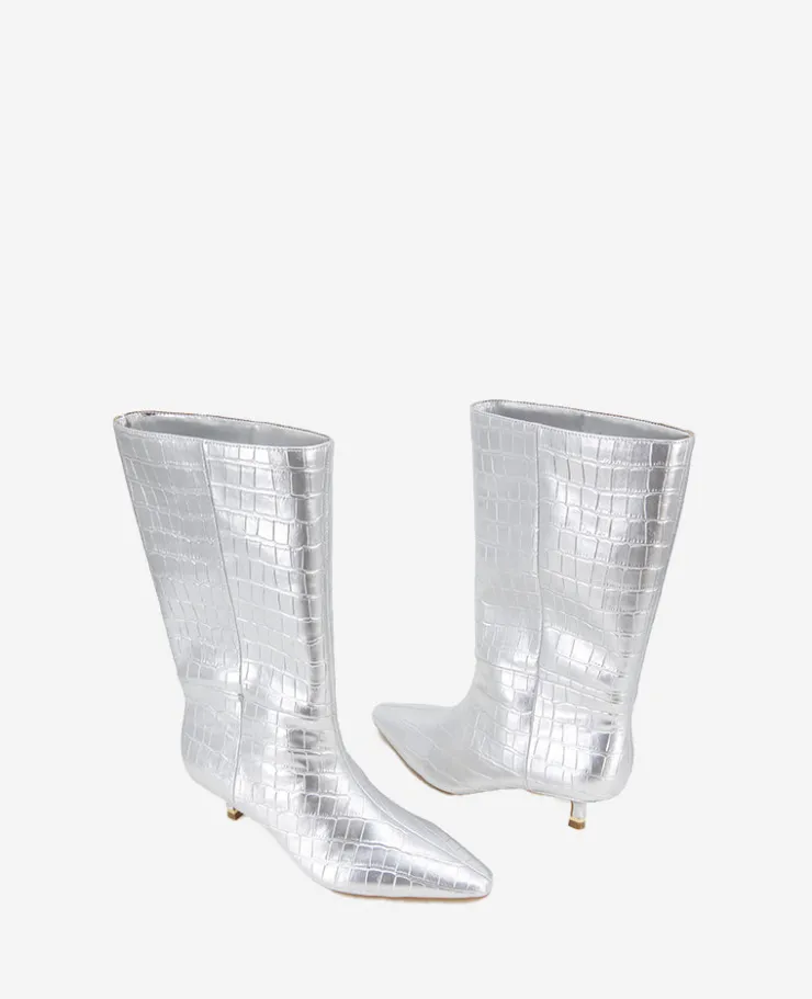 Meryl Leather Metallic Croco Bootie>Kenneth Cole Discount