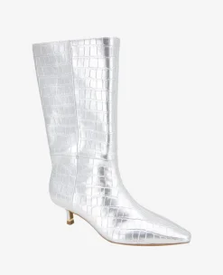 Meryl Leather Metallic Croco Bootie><noscript><img width=