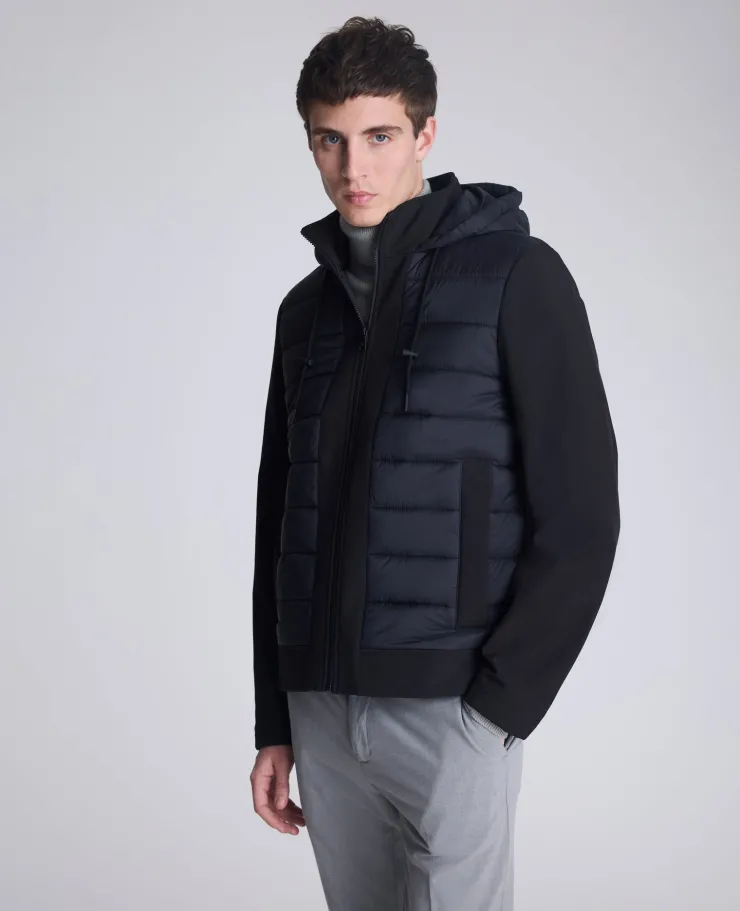 Mixed Media Hooded Soft Shell Jacket>Kenneth Cole Online