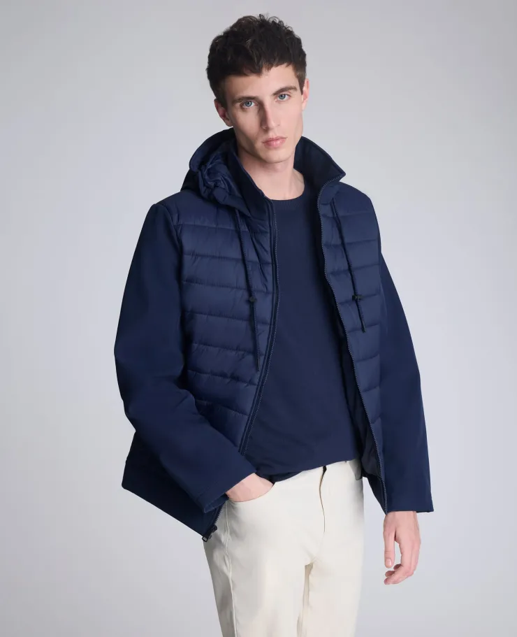 Mixed Media Hooded Soft Shell Jacket>Kenneth Cole Clearance
