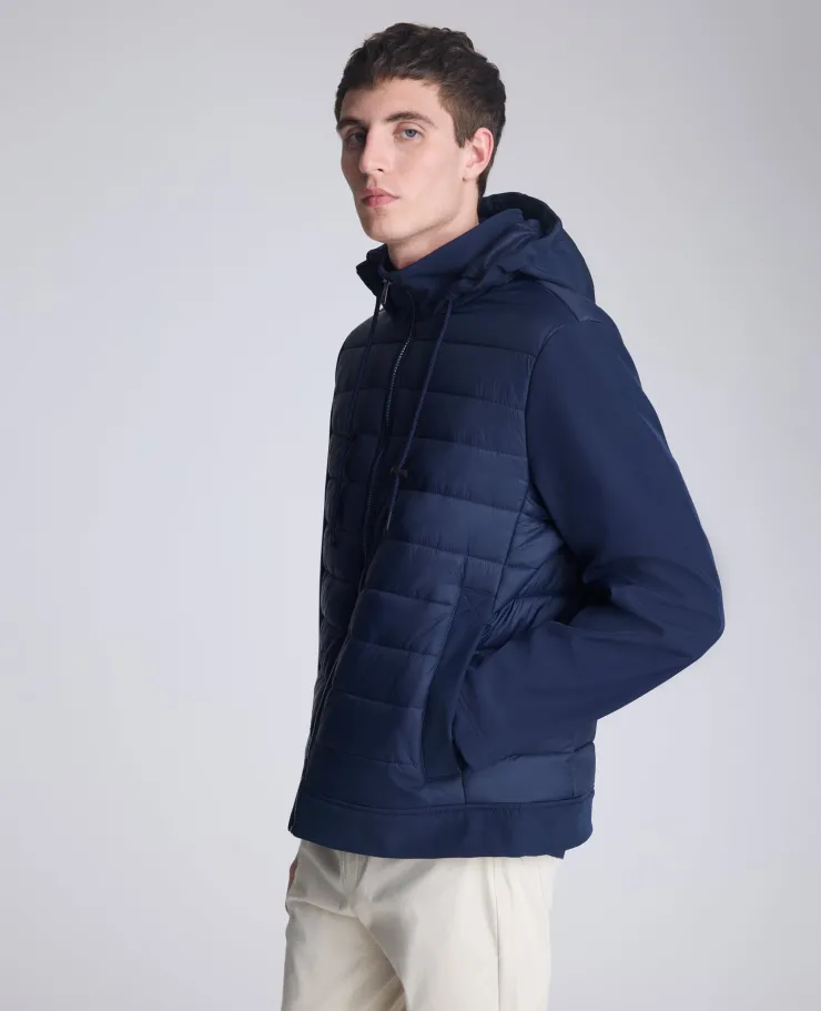 Mixed Media Hooded Soft Shell Jacket>Kenneth Cole Clearance