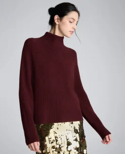 Mockneck Raglan Sleeve Sweater><noscript><img width=