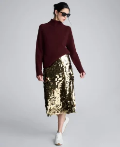Mockneck Raglan Sleeve Sweater><noscript><img width=