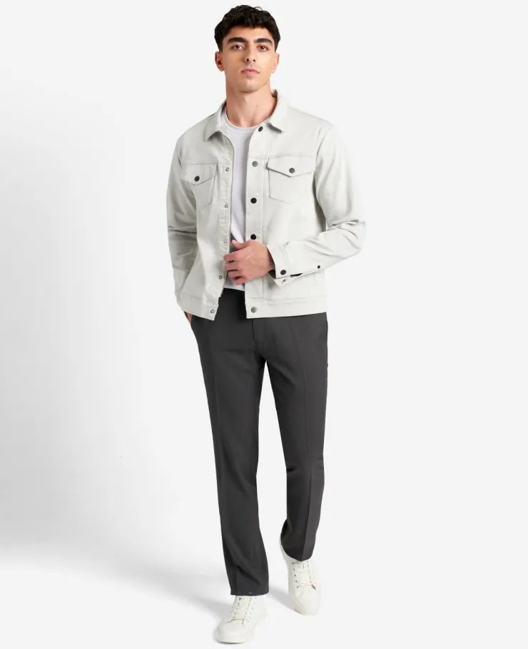 Modern-Fit Micro Check Stretch Trouser>Kenneth Cole Outlet
