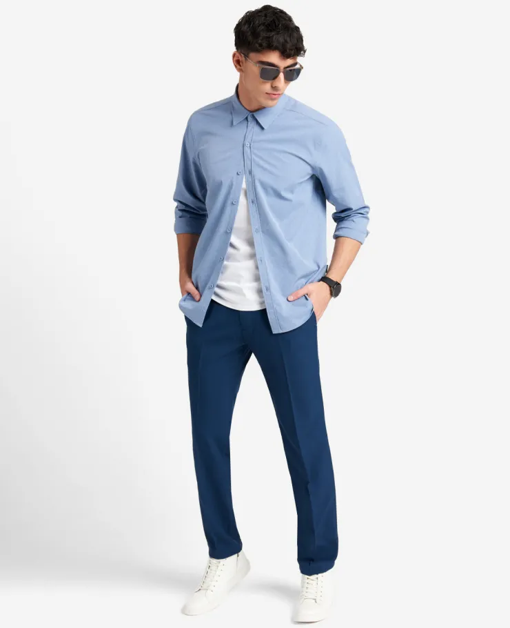 Modern-Fit Micro Check Stretch Trouser>Kenneth Cole Online