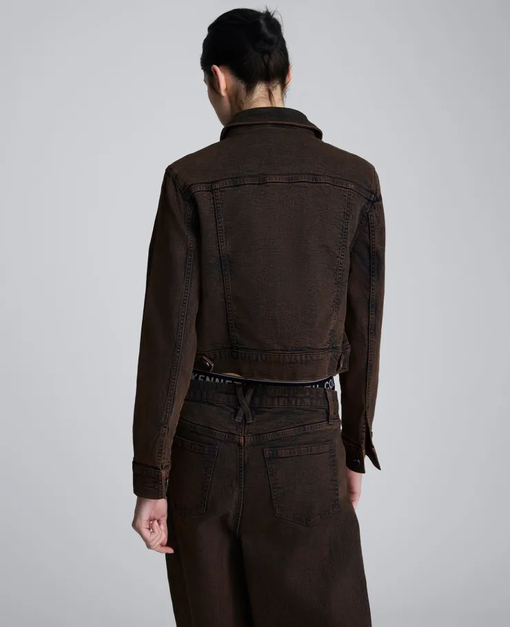 Overdye Denim Cropped Trucker Jacket>Kenneth Cole New