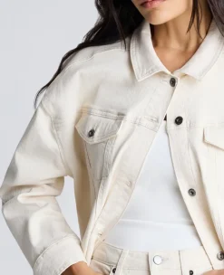 Oversized Denim Trucker Jacket><noscript><img width=