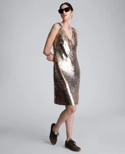 Pailette Sequin Sleeveless V-Neck Mini Dress>Kenneth Cole Best