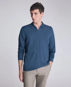 Performance Long Sleeve Johnny Collar Polo>Kenneth Cole Hot