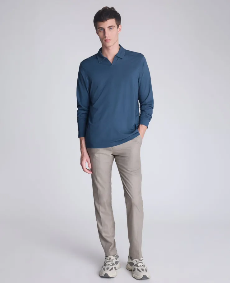 Performance Long Sleeve Johnny Collar Polo>Kenneth Cole Hot