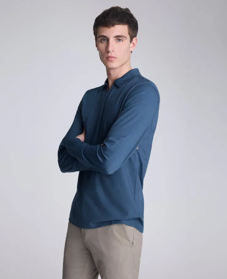Performance Long Sleeve Johnny Collar Polo>Kenneth Cole Hot