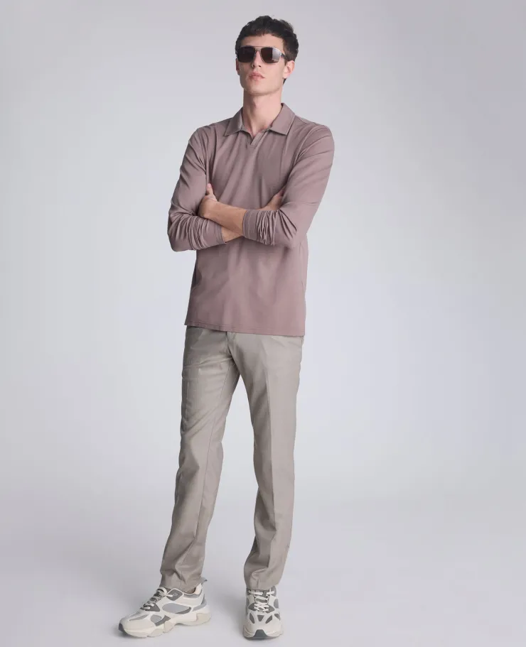 Performance Long Sleeve Johnny Collar Polo>Kenneth Cole Sale