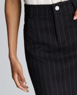 Pinstripe Fly Front Mini Skirt><noscript><img width=