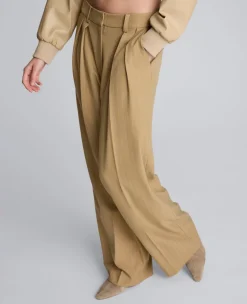 Pinstripe High Rise Fly Front Double Pleat Wide Leg Pant><noscript><img width=