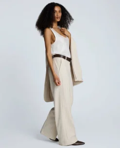 Pinstripe High Rise Wide Leg Pant><noscript><img width=