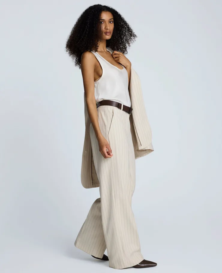 Pinstripe High Rise Wide Leg Pant>Kenneth Cole Hot