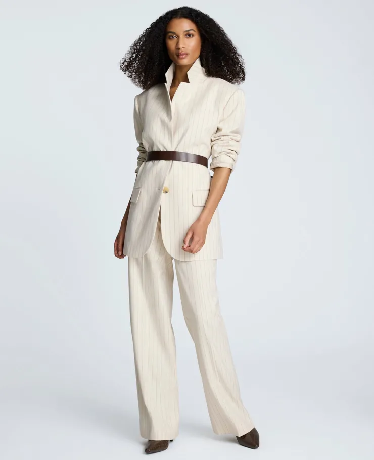 Pinstripe High Rise Wide Leg Pant>Kenneth Cole Hot