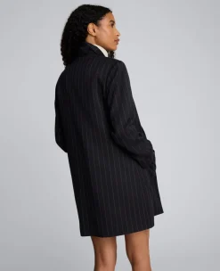 Pinstripe Patch Pocket Open Front Jacket><noscript><img width=