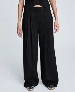 Pinstripe Pleat Front Wide Leg Pant>Kenneth Cole New