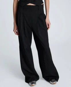 Pinstripe Pleat Front Wide Leg Pant><noscript><img width=