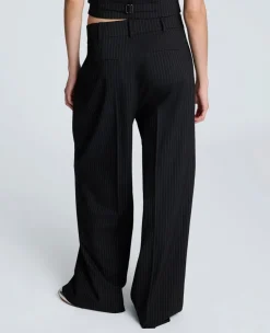 Pinstripe Pleat Front Wide Leg Pant><noscript><img width=
