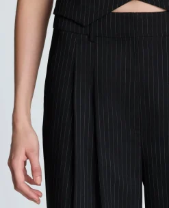 Pinstripe Pleat Front Wide Leg Pant><noscript><img width=