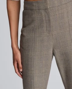 Plaid High Rise Split Front Flare Leg Pant><noscript><img width=