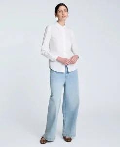 Poplin Button Front Shirt><noscript><img width=
