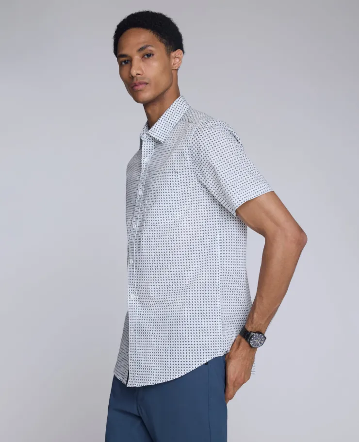 Printed Short Sleeve Pocket Button-Down Shirt>Kenneth Cole New