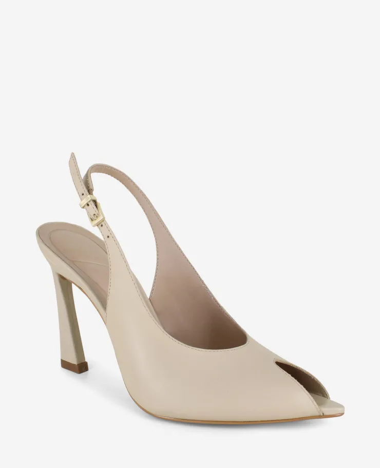 Priya Leather Peep-Toe Slingback Heel>Kenneth Cole Sale