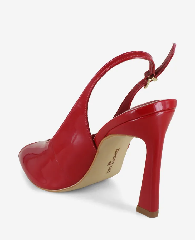 Priya Patent Peep-Toe Slingback Heel>Kenneth Cole Outlet