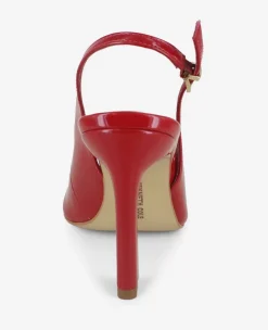 Priya Patent Peep-Toe Slingback Heel><noscript><img width=