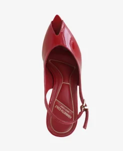 Priya Patent Peep-Toe Slingback Heel><noscript><img width=
