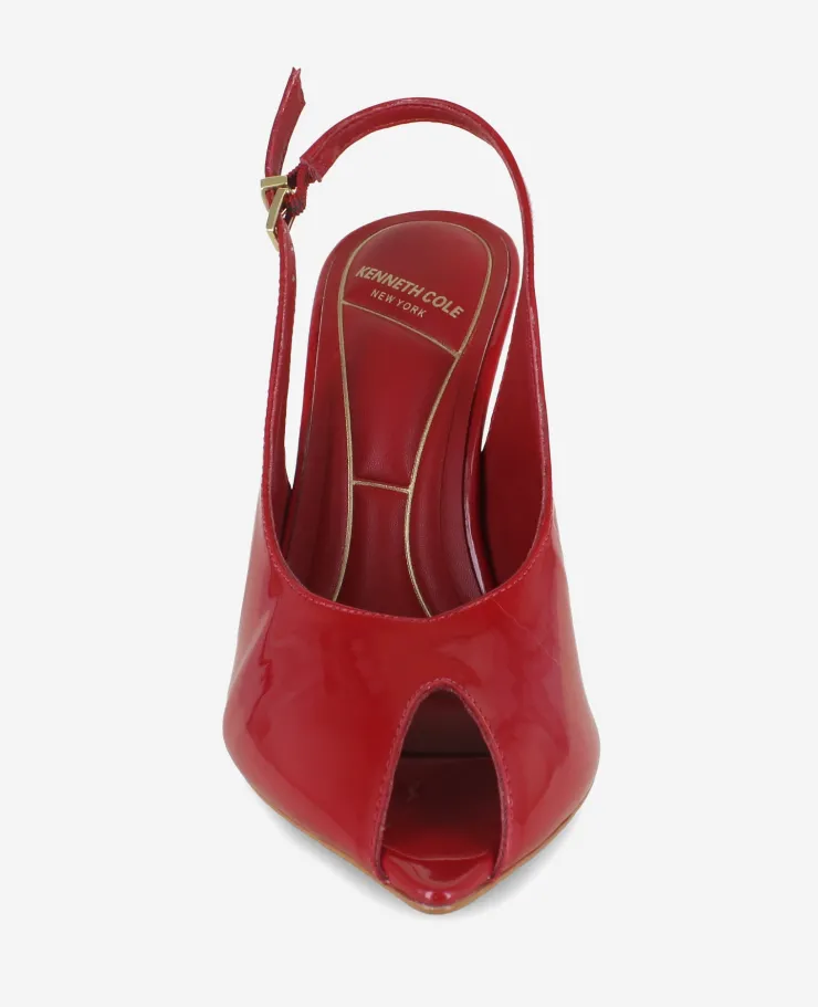 Priya Patent Peep-Toe Slingback Heel>Kenneth Cole Outlet