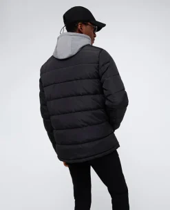 Puffer with Attached Jersey Hood><noscript><img width=