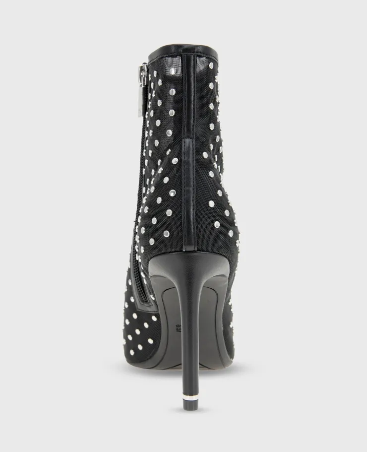 Quincy Mesh Micro Stud Heel Ankle Bootie>Kenneth Cole Online