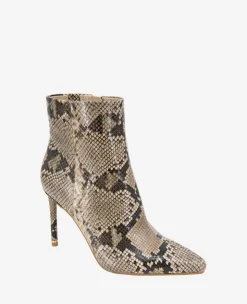 Quincy Snakeskin Leather Heel Ankle Bootie><noscript><img width=