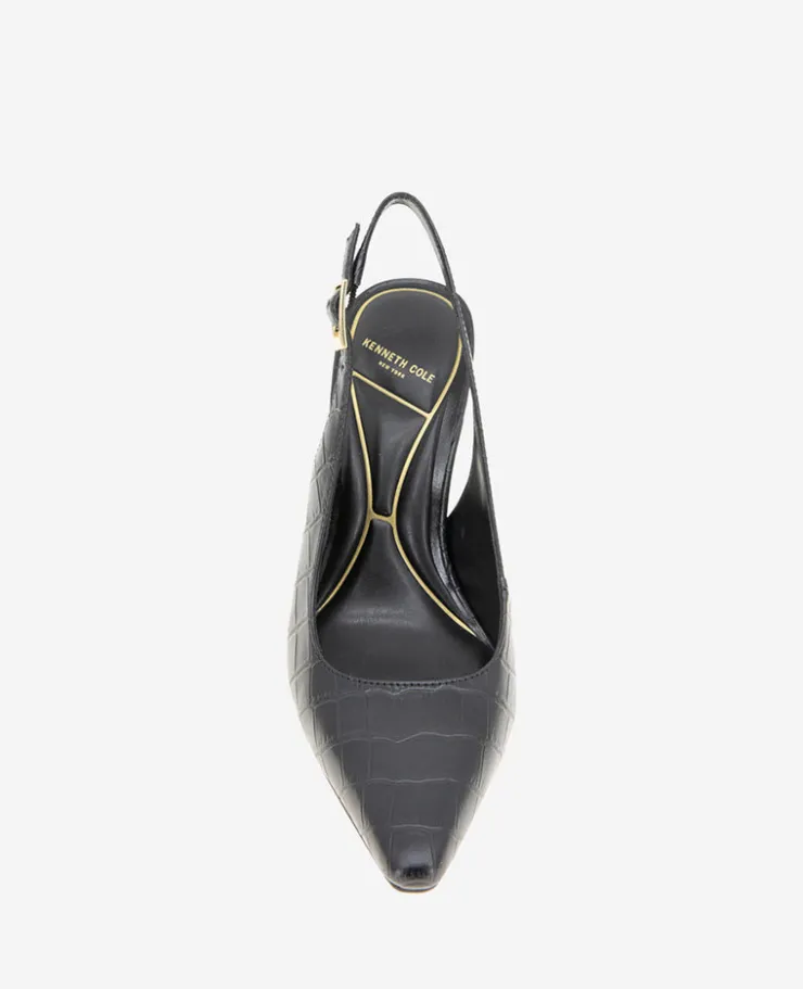 Quinnly Leather Croco Slingback Heel>Kenneth Cole Sale