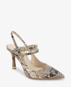 Raquel Snakeskin Leather Slingback Heel><noscript><img width=