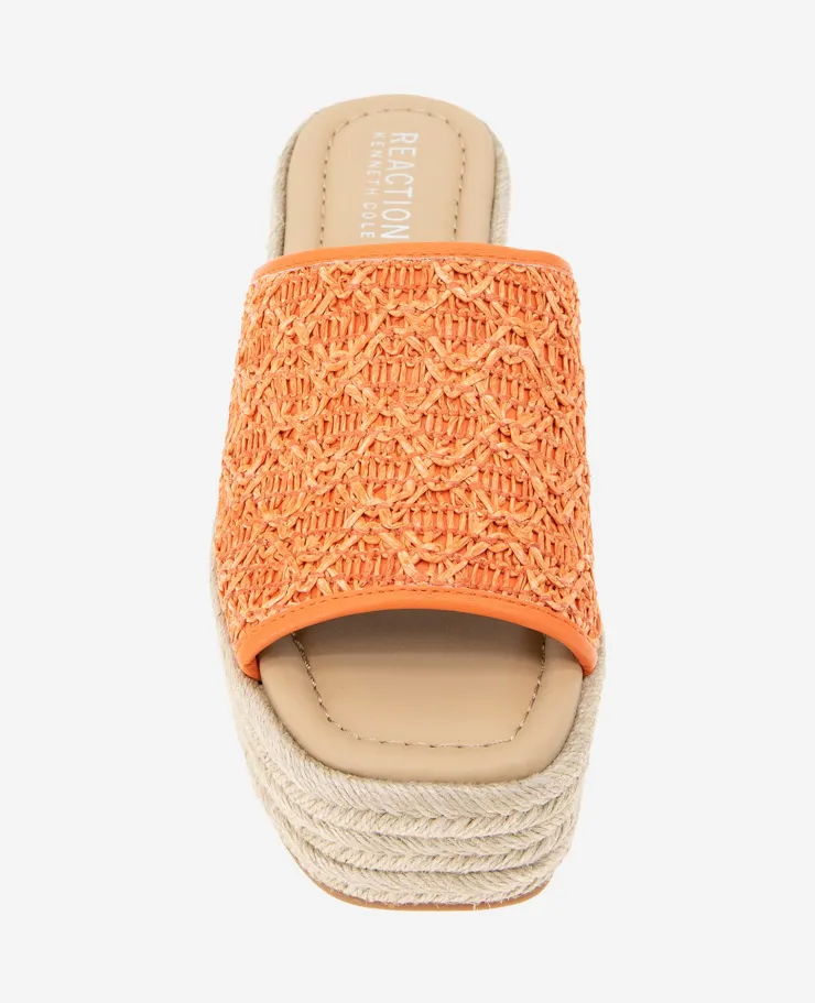 REACTION - Elissa Platform Raffia Sandal>Kenneth Cole Discount