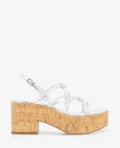 REACTION - Essa Metallic Cork Platform Sandal>Kenneth Cole